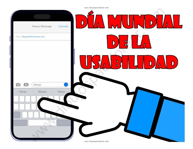 Día Mundial de la Usabilidad dibujo a color y para colorear